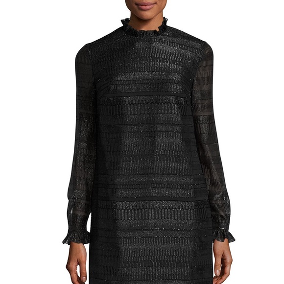 NWT Markus Lupfer Cityscape Metallic Black Dress M - Picture 2 of 9